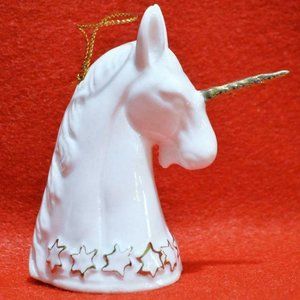 Vintage NEW bone china Unicorn bells or Christmas ornaments